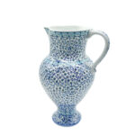 Handmade Ceramic "Masrapa" Pitcher (25cm) - Classic Blue Golden Horn (Halic) Pattern - Traditional Ottoman Art - Image 8