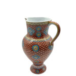 Handmade Ceramic "Masrapa" Pitcher (25cm) - Classic Iznik Fish Scale Pattern - Warm Terracotta Decor - Image 7