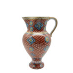 Handmade Ceramic "Masrapa" Pitcher (25cm) - Classic Iznik Fish Scale Pattern - Warm Terracotta Decor - Image 8