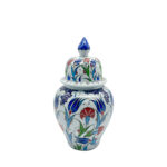 Handmade Ceramic "Kupecik" Ginger Jar (20cm) - Classic Iznik Tulip & Carnation Pattern - Lidded Home Decor - Image 7
