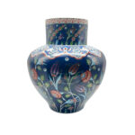 Handmade Monumental Iznik Floor Vase (50cm) - Deep Cobalt Blue & Floating Flora - Ottoman Art Decor - Image 5