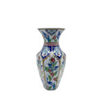 Handmade Ceramic Faceted Vase (25cm) - Iznik Floral Arches & Panels - Geometric Art Decor - Image 7