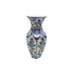 Handmade Ceramic Faceted Vase (25cm) - Iznik Floral Arches & Panels - Geometric Art Decor - Image 6