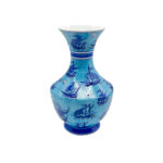 Handmade Ceramic Vase (30cm) - Ottoman Galleon Ships & Evil Eye Pattern - Nautical Iznik Art - Image 6