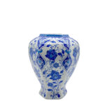Handmade Ceramic Faceted Ginger Jar (30cm) - Classic Blue & White Lotus Pattern - Large Lidded Decor - Image 8
