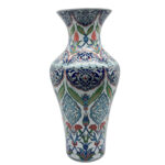Handmade Monumental Iznik Floor Vase (50cm) - Palace Style Rumi & Tulip Medallions - Ottoman Court Art