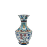Handmade Ceramic Vase (30cm) - Turquoise & Terracotta Floral Design - Textured Iznik Decor - Image 5