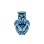 Handmade Ceramic Vase (20cm) - Classic Blue & White Tulips with Petal Collar - Traditional Iznik Decor - Image 6