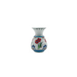 Handmade Ceramic Petite "Kandil" Vase (15cm) - Red Spring Blossoms - Traditional Iznik Decor