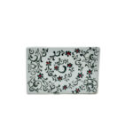 Handmade Ceramic Sticky Note Holder - Red Tulips & Spiral Vines - Iznik Desk Accessory - Image 4