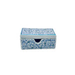Handmade Ceramic Business Card Box with Lid - Blue "Golden Horn" (Haliç) Pattern - Iznik Desk Organizer - Image 6