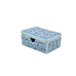 Handmade Ceramic Business Card Box with Lid - Blue "Golden Horn" (Haliç) Pattern - Iznik Desk Organizer - Image 7