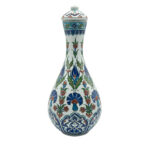 Handmade Ceramic "Nightingale" Surahi Jar (30cm) - Lidded Polychrome Floral Art - Red, Blue & Green - Image 6
