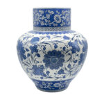 Handmade Monumental Ceramic Urn (50cm) - Classic Blue & White "Baba Nakkas" Style - Large Floor Vase