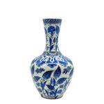 Handmade Ceramic Lidded Vase (30cm) - Blue & White Tulips & Cloud Collar - Classic Iznik Decor - Image 6