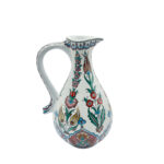 Handmade Ceramic Pitcher (25cm) - Textured "Dot" Art - Pastel Florals & Embossed Surface