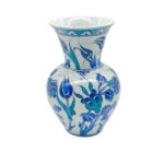 Handmade Ceramic Vase (20cm) - Blue & Turquoise Tulips - Cool Ocean Palette - Image 7