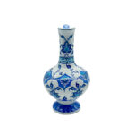 Handmade Ceramic Pitcher (20cm) - Blue and White Pattern - Lion's Mouth Vase - Image 5