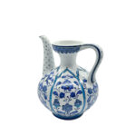 Handmade Ceramic Ewer (20cm) - Blue and White Panel Pattern - Traditional Ibrik Form - Image 9