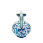 Handmade Ceramic Ewer (20cm) - Blue and White Panel Pattern - Traditional Ibrik Form - Image 8