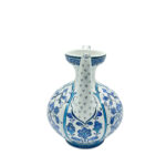 Handmade Ceramic Ewer (20cm) - Blue and White Panel Pattern - Traditional Ibrik Form - Image 10