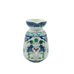Handmade Ceramic Pitcher (20cm) - Blue Arches & Colorful Spring Florals - Wide Mouth Jug - Image 6