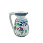 Handmade Ceramic Pitcher (20cm) - Blue Arches & Colorful Spring Florals - Wide Mouth Jug - Image 5