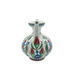 Handmade Ceramic Ewer (20cm) - Red Tulips & Floral Panels - Traditional Ibrik Form - Image 6