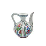Handmade Ceramic Ewer (20cm) - Red Tulips & Floral Panels - Traditional Ibrik Form - Image 9