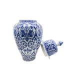 Handmade Ceramic Grand Shah Jar (60cm) Blue and White Imperial Medallion Semse Pattern Floor Vase