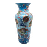 Handmade Ceramic Grand Column Vase (60cm) Embossed Aegean Aquarium & Coral Reef Floor Vase - Image 8