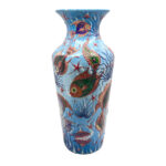 Handmade Ceramic Grand Column Vase (60cm) Embossed Aegean Aquarium & Coral Reef Floor Vase - Image 7