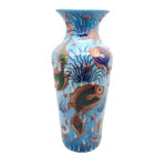 Handmade Ceramic Grand Column Vase (60cm) Embossed Aegean Aquarium & Coral Reef Floor Vase