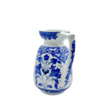 Handmade Ceramic Pitcher Vase (20cm) Royal Cobalt Blue and White Palace Garden - Image 8