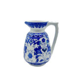 Handmade Ceramic Pitcher Vase (20cm) Royal Cobalt Blue and White Palace Garden - Image 6