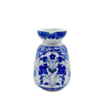 Handmade Ceramic Pitcher Vase (20cm) Royal Cobalt Blue and White Palace Garden - Image 5