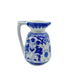 Handmade Ceramic Pitcher Vase (20cm) Royal Cobalt Blue and White Palace Garden