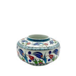 Handmade Ceramic Classic Iznik Jar with Lid Red Tulip and Meander Border - Image 5