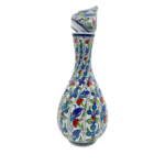 Handmade Ceramic Fluted Nightingale Vase with Lid (30cm) Polychrome Floral Pattern - Image 5