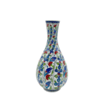 Handmade Ceramic Fluted Nightingale Vase with Lid (30cm) Polychrome Floral Pattern - Image 6