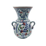 Handmade Ceramic Kandil Vase (50cm) Classic White Triple Handled Floor & Table Decor