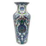 Handmade Ceramic Imperial Palace Vase (60cm) Classic White Symmetrical Saz-Hatai Pattern