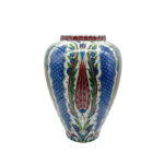 Handmade Ceramic Grand Shah Vase with Lid (60cm) Blue Scale and Imperial Tulip - Image 5