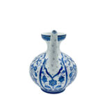 Handmade Ceramic Ewer Pitcher (20cm) Blue and White Rumi Segment Pattern - Image 9