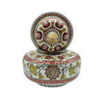 Handmade Ceramic Iznik Vase Golden Harvest Yellow and Red Floral Ginger Jar - Image 6