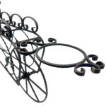 Hand Forged Iron Bicycle Planter (Three Tier) Hammered Texture & Leaf Design - Image 10