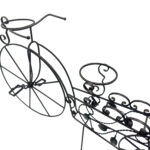 Hand Forged Iron Bicycle Planter (Three Tier) Hammered Texture & Leaf Design - Image 8