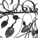 Hand Forged Iron Bicycle Planter (Three Tier) Hammered Texture & Leaf Design - Image 4