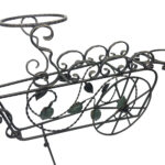 Hand Forged Iron Bicycle Planter (Three Tier) Hammered Texture & Leaf Design - Image 14