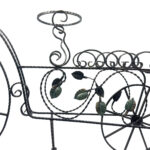 Hand Forged Iron Bicycle Planter (Three Tier) Hammered Texture & Leaf Design - Image 12